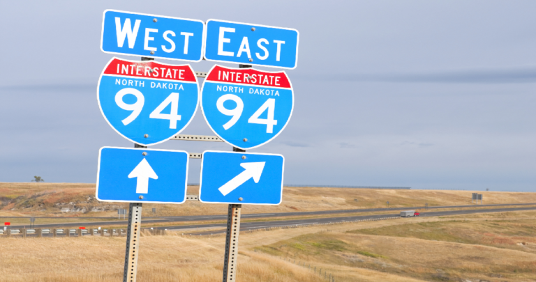 North Dakota highway sign