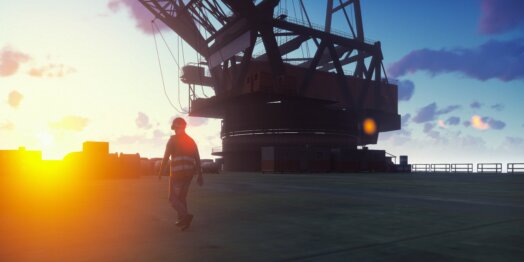 oil worker on oilfield