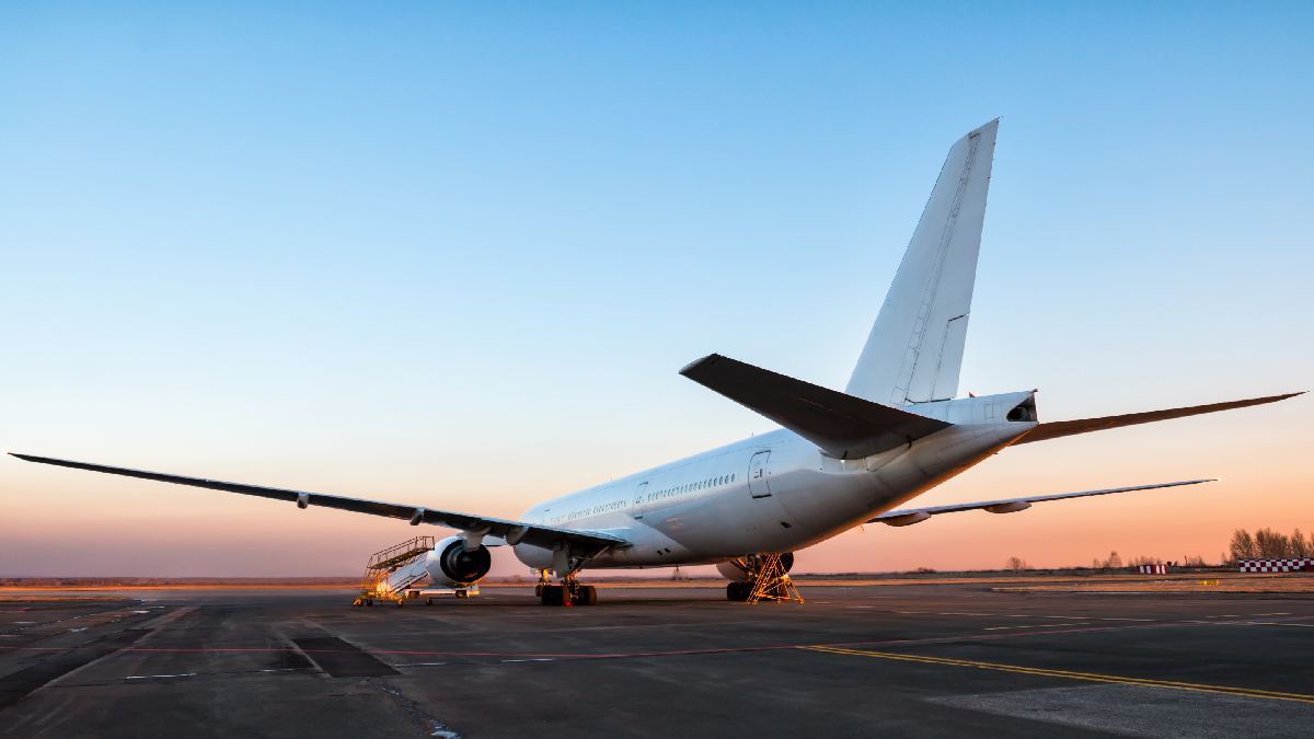 Airplane before takeoff