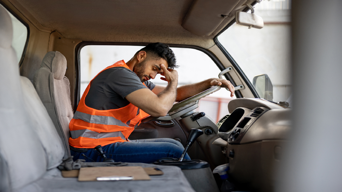 Driver falling asleep at the wheel due to fatigue