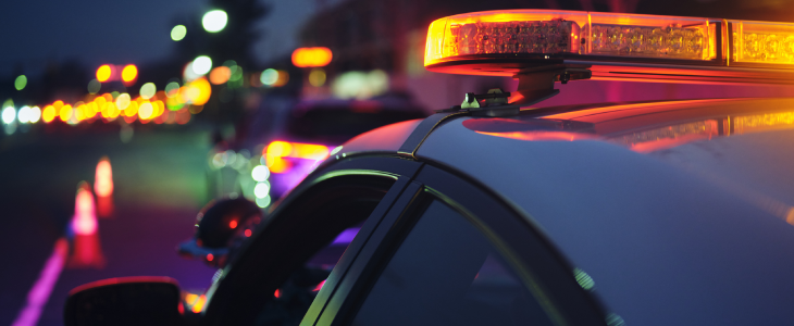 Cop car pulled over a drunk driver in North Dakota.