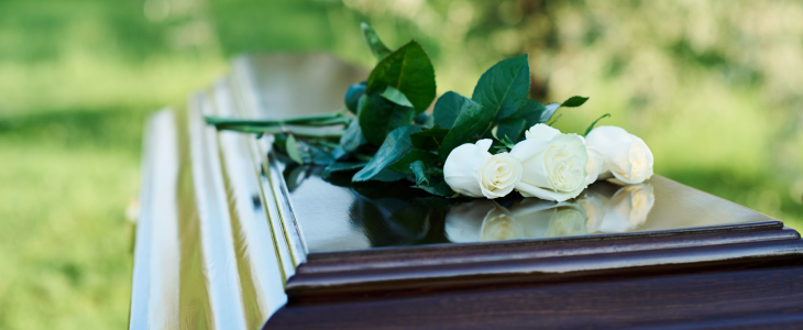 Casket with a rose