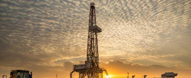 Oil fracking drill on land