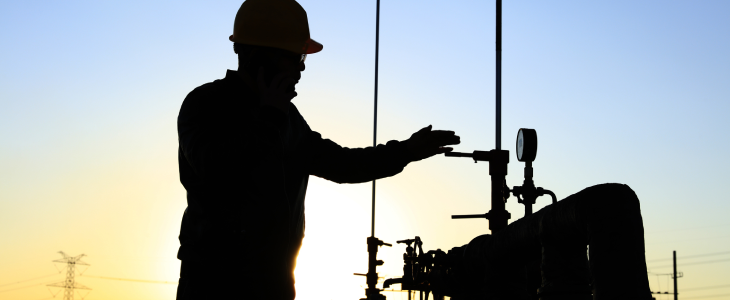 Oilfield worker on the job