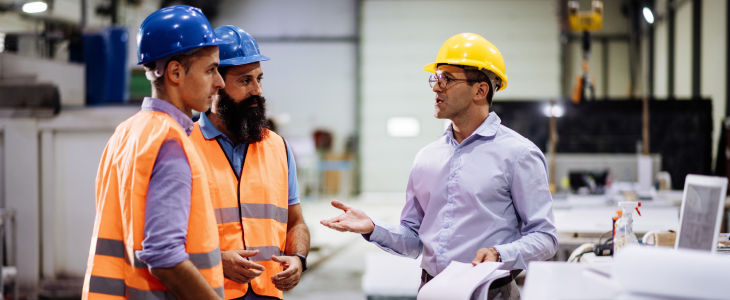 OSHA speaking with construction workers to prevent site injuries