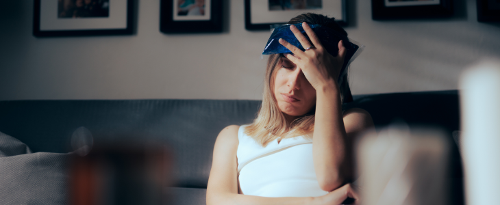 Lady with a concussion after a car accident in North Dakota