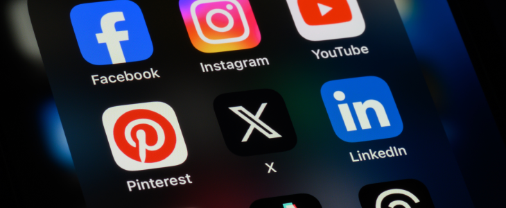 Social media apps on a phone