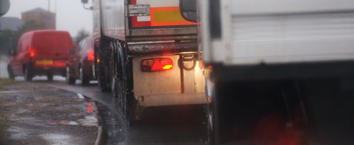 Commercial vehicles on the road