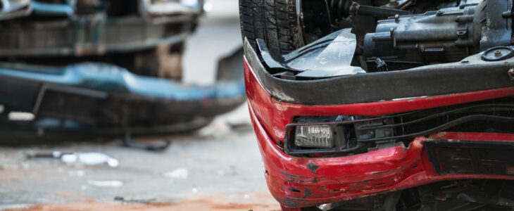 Firefighters At A Car Accident Scene
