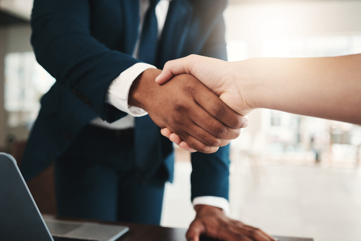 Local North Dakota car accident injury attorney meeting with an injured client