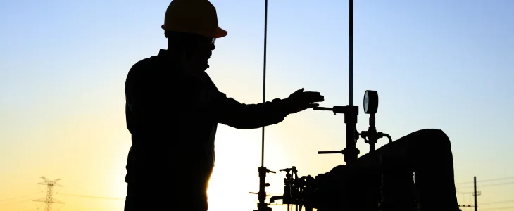 Oilfield worker on the job