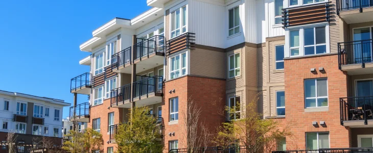 different apartments in a complex