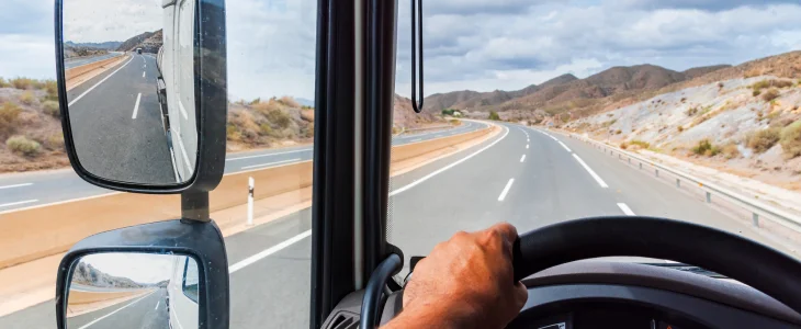 Truck driver in the truck