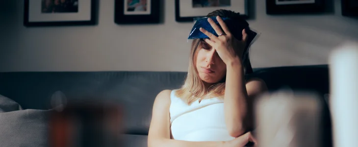 Lady with a concussion after a car accident in North Dakota