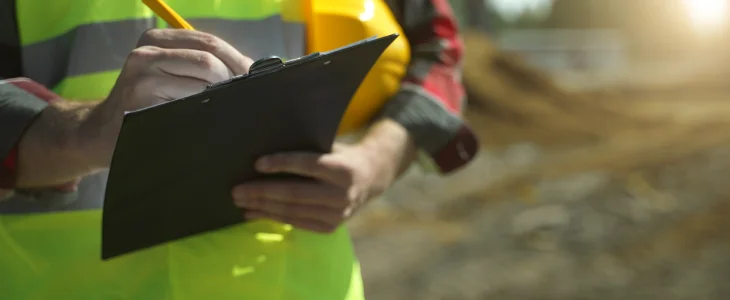 Oilfield worker documenting an accident