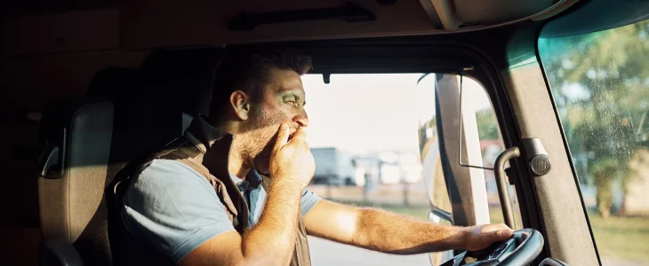 Truck driver getting tired