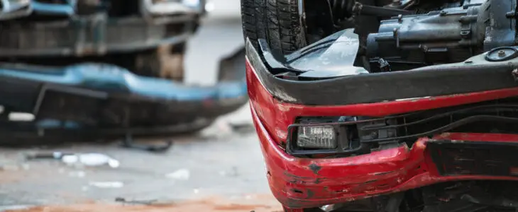 Firefighters At A Car Accident Scene